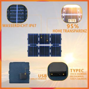 Panneau solaire pliable 30W, batterie externe 5V, pour téléphone portable, extérieur, étanche, Charge de batterie Usb, accessoires de Camping