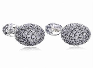 Real 925 Boucles d'oreilles en argent sterling en argent sterling en argent de style en argent pour femmes diamants disco perles d'oreille étalon5162541