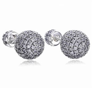 Real 925 Boucles d'oreilles en argent sterling en argent sterling de style argent pour femmes bijoux en diamant disco perles d'oreille étalon7246029