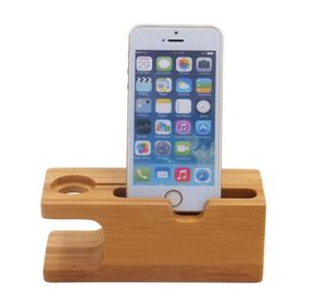 Support de bureau en bois de bambou véritable, support de tablette iPad, support de chargeur pour iPhone, station de chargement pour Watch5228482