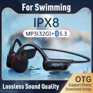 Écouteurs à Conduction osseuse réelle, étanche IPX8, lecteur MP3 32 go, sans fil, Bluetooth 5.2, pour Sport, casque HiFi