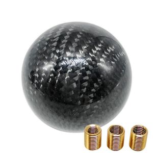 Real Carbon Fiber Universal Car Gear Shift Knob Shifter Palanca Forma de bola redonda