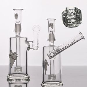 Imagen real Hitman Mini Glass Hookah Bongs Plataformas petroleras Birdcage Inline Perc Pipa para fumar Dab Rigs Tuberías de agua Bong Bubbler con junta macho de 14,4 mm