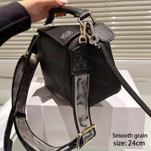 Bolsas de cuerpo cruzadas de moda de cuero real para mujeres Bolsas de mango de mango de diseño para mujeres Bolsos de geometría de geometría con dos correas Hot Popular Luxury Handbag Popular Luxury