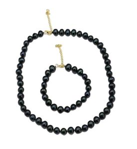 Ensemble de bracelets et colliers de perles rondes, bleu paon naturel véritable, cadeau Simple pour dames et filles, 4653932