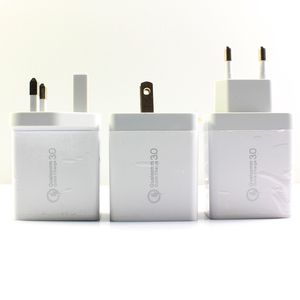 Real rapide Chargeur 3.0 USB Charger mural EU / US / UK Plug Mobile Phone Chare Chare Portable Charger Travel Charger Adaptateur