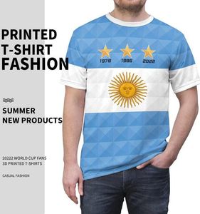 Camiseta Realfine, camiseta conmemorativa del campeón de la Copa del Mundo de Argentina, camisetas para hombre, talla S-XXL