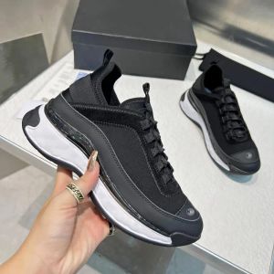 Zapatos casuales de diseñador de calidad realmente auténtica, zapatillas de deporte con colchón de aire, zapatillas de deporte de cuero, zapatos de moda, plataforma de retales, zapatos con cordones y estampado con caja