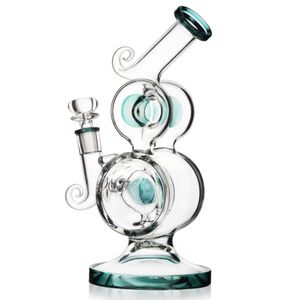 REANICE Bleu Bongs Narguilé Shisha Joint Bubbler Dans Les Conduites D'eau Bong En Verre Capteur De Glace Perks 14.5mm Bol