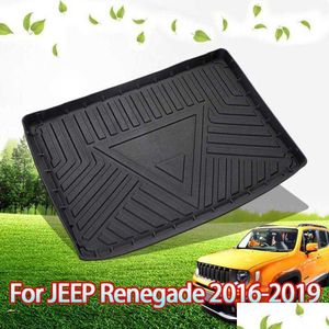 Plateau de plancher de tapis de cargaison de doublure de botte en caoutchouc de coffre arrière pour Jeep Renegade-livraison directe Dh2Er