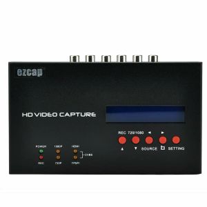RECEPTORES 1080P HD Recordadora de video Audio Tarjeta de captura de video con pantalla LCD admite grabación programada EZCAP 283S