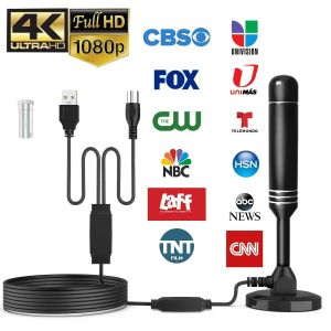 Récepteurs 4K HD 36DBI TV Antenne numérique HDTV amplifié 3600 milles Range intérieure extérieure avec base magnétique