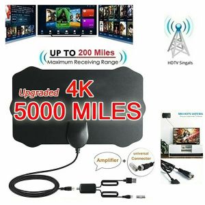 Récepteurs 4K High gain HD TV DTV Box Antenne TV numérique Plug Eu 5000 miles Booster actif Indoor Aerial HD Flat Design