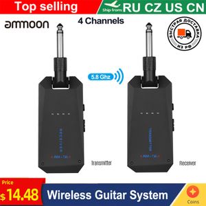 Receptores ammoon AM-5G A8 Sistema de guitarra inalámbrico 5.8G 2.4G Transmisor y receptor de audio recargable Banda ISM para amplificador de bajo 230922