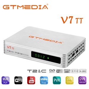 Récepteurs GTMedia V7 TT TV Receiver Decoder DVBT2 Câble numérique avec USB WiFi H.265 10 bits Full HD 1080p avec antenne WiFi Ship gratuit