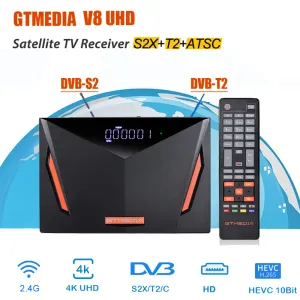 Récepteurs GTMedia V8 UHD 4K Récepteur satellite DVB S2 Builting WiFi Support H.265 DVBS / S2 / S2X + T / T2 / Cable / ATSCC / 1SDBT VS V8 FINDER 2 PRO