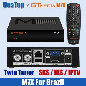 Récepteurs SKS / IKS Récepteur GTMedia M7X DVBS2 1080p HD Satellive Receiver Twin Tuner Hevc Main 8 Profil construit en 2,4 g de décodeur WiFi STB