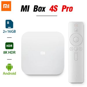 Récepteurs XIAOMI MI TV Box 4S Pro 1,9 GHz Amlogic Quadcore 5G WiFi Bluetooth Android 8K HDR Smart Streaming Media Player version chinoise