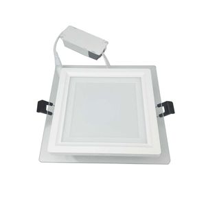 Downlights de vidrio regulables empotrados 6W 9W 12W 18W 24W 30W Luces de panel LED Cuadrado redondo 85-265V