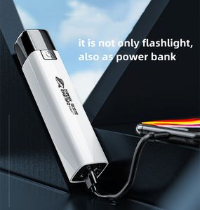 Recargue el mini banco del poder de la linterna LED del resplandor Utilice la batería 18650 usada para cazar paseos nocturnos que acampan