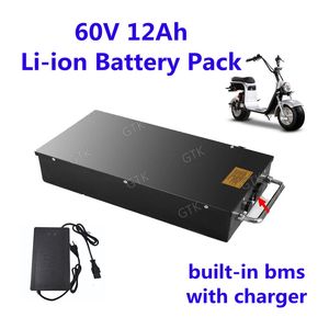 Batterie rechargeable 60V 12ah Li-ion avec chargeur BMS + pour Harley X7 x8 x9 x20 e-scooter e-bike cityCoco