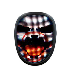 Rechargeable Mini Enfants Brillant LED Masque Avec Mascarade Programmable DIY Photo Light Up Cosplay Couleur Halloween Costume De Noël Jeu Effrayant Cadeau Masques