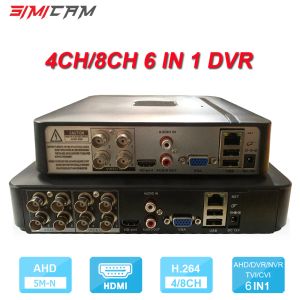 Registrador 6in1 4 CHANNEL 8 CHANNEL HYBRID DVR XVR NVR Recordadora de video para analógico AHD Cámara 5MP Cámara IP IP ONVIF Video Vigilancia Mini DVR