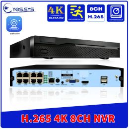 Enregistreur 8CH 8MP 4K POE NVR Recordier vidéo Caméra IP audio H.265 Système de vidéosur