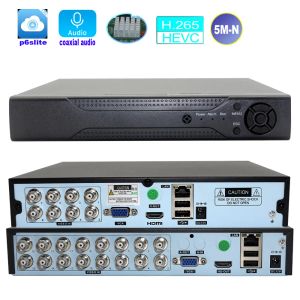 Enregistreur AHD HVR DVR 8CH 16CH H.265 5MPN COAXIAL Audio Security Surveillance NVR pour 5MPN 1080P TVI CVI CVBS CCTV Video IP Camera