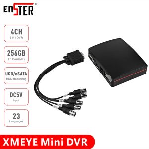 Enregistreur Enster 4CH Super Mini DVR TVI XVI CVI AHD Analogue Network Digital Video Recorder 6 in 1 1080p Xmeye App TF Card USB HDD Record