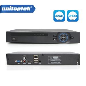 Enregistreur H.265 32CH NVR 1080P ou 25CH 5MP ou 8CH 8MP NVR Network Recorder Prise en charge de la Sécurité IP Camera 2x HDD XMEYE P2P App.