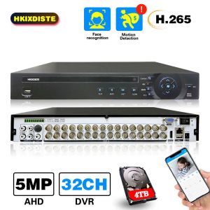 Registrador H.265 5MP 4MP 2MP 1MP CCTV Camera XMEYE Detección de cara 5MN 32CH 32 CANAL 6 EN 1 WiFi Hybrid NVR TVI CVI AHD DVR Alarma de alarma