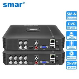 Enregistreur SMAR 5 dans 1 CCTV MINI DVR TVI CVI AHD CVBS CAMERIE IP Recordier vidéo numérique 4CH 8CH 5MN AHD DVR 5MP NVR Sécurité Système ONVIF