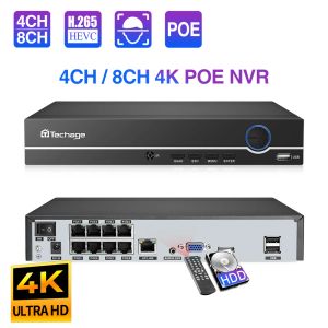 Enregistreur Techage H.265 8CH 5MP / 4MP / 3MP / 1080P POE NVR CCTV Sécurité de sécurité Système de surveillance pour la caméra IP PoE