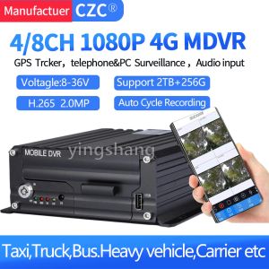 Enregistreur véhicule Taxi Bus DVR 4Channel 8Channel HDD 1080p Mobile DVR 4CH Car DVR H.265 MDVR Prise en charge de la carte SD GPS de support MDVR 4G