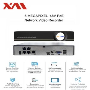 Enregistreur XM POE NVR 4Channel System Kamer Do Monitoringu Domu Wideorestrateur WSPARCIE 5MP / 4MP / 1080P APARAT IP HD P2P CCTV CCTV