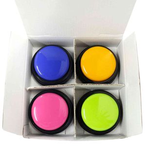 Bouton d'enregistrement sonore de petite taille, voix facile à transporter pour enfants, jouet interactif, boutons de réponse, Orange + rose + bleu + vert, fabricant de bruit