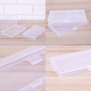 Rectángulo Caja de almacenamiento Flip Caja unida Herramienta de plástico Práctico Pequeño Mujer Hombre Transparente Organizador de embalaje Suministros de dormitorio 0 56qh K2