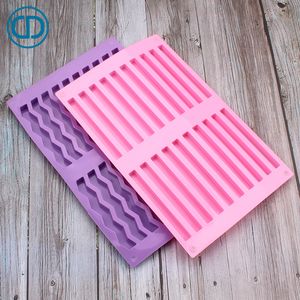 Molde rectangular de silicona para jabón, molde para hacer pasteles caseros, jabones hechos a mano, manualidades para el hogar y el baño
