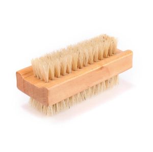 Cepillo de limpieza de uñas de madera antideslizante Rectangular, depurador de uñas de doble cara, cerdas suaves para limpieza de uñas, SN367