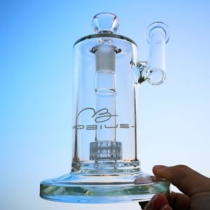 Bang en verre de 8 pouces Mobius Sidecar 18mm Joint femelle Tambour Perc Hookah Conduites d'eau Clear Oil Dab Rigs Bongs avec bol Birdcage Percolators Pipe Rig Hookahs