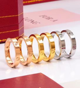 Red Box Love Ring for Man Woman Alta calidad 925S Silver Rose Gold Jewelry Luxury Women Men Designer Anillos Tamaño 5 127962417