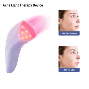 Terapia de luz roja, varita para el cuidado de la piel, máquina masajeadora de ojos y cuello, dispositivo de terapia de luz Facial LED roja y azul para tratamiento de manchas de acné