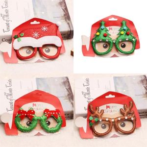 Marco de gafas de alce y copo de nieve rojo, gafas de Navidad para niños y adultos, juguetes de vestir para fiesta, decoración navideña 920