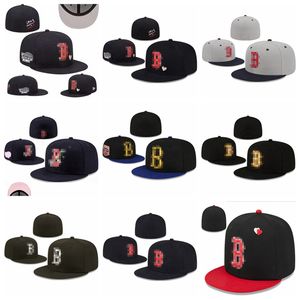 Red Sox- B Lettre Capes de baseball Swag Hip Hop Cap pour hommes Casquette Bone Aba Reta Gorras Bones Femmes Full Fermed Fitted Hats