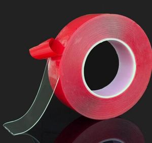 Cinta adhesiva de doble cara de silicona transparente roja para coche, adhesivo de alta resistencia sin huellas, artículos vivos 4165228