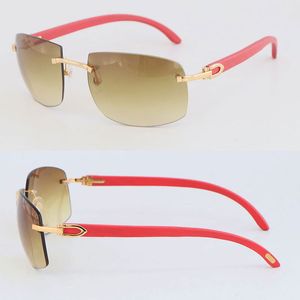 Red Wood Gold Frames Decor C Gafas de sol al aire libre Conducir 4189705 Gafas Frame Designer Wooden Gafas de sol más grandes Hombres Mujeres Vintage Adumbral Hombres Tamaño 62-18-140MM