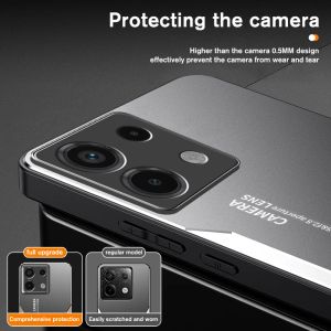 Redmy Note13 Pro 5G Case de luxe en aluminium en aluminium Armure en alliage pour Xiaomi Redmi Note 13 Pro Plus Pro + TPU Soft Crate Protect Fundas