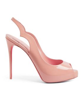 Chaussures de plate-forme de sandale pour femmes Hot Chick Sling back Alta 120 mm Pompes en cuir verni peep toe bride à la cheville chaussures de créateur de luxe avec boîte EU35-43