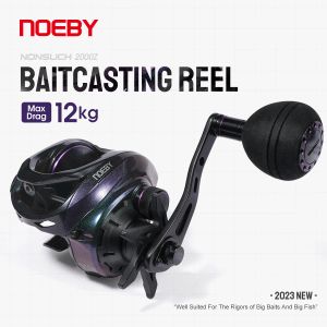 Carretes NOEBY NONSUCH 2000Z Baitcasting Reel Carrete de freno 12 kg Potencia de arrastre 9 + 1 BB 6.1: 1 Relación de engranaje Equipo de pesca de agua salada Equipo